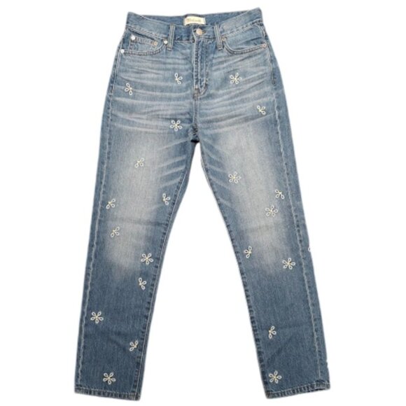 NWOT Madewell Perfect Summer Daisy Embroidered Jeans Floral Cute Denim Size 26 - Picture 2 of 11